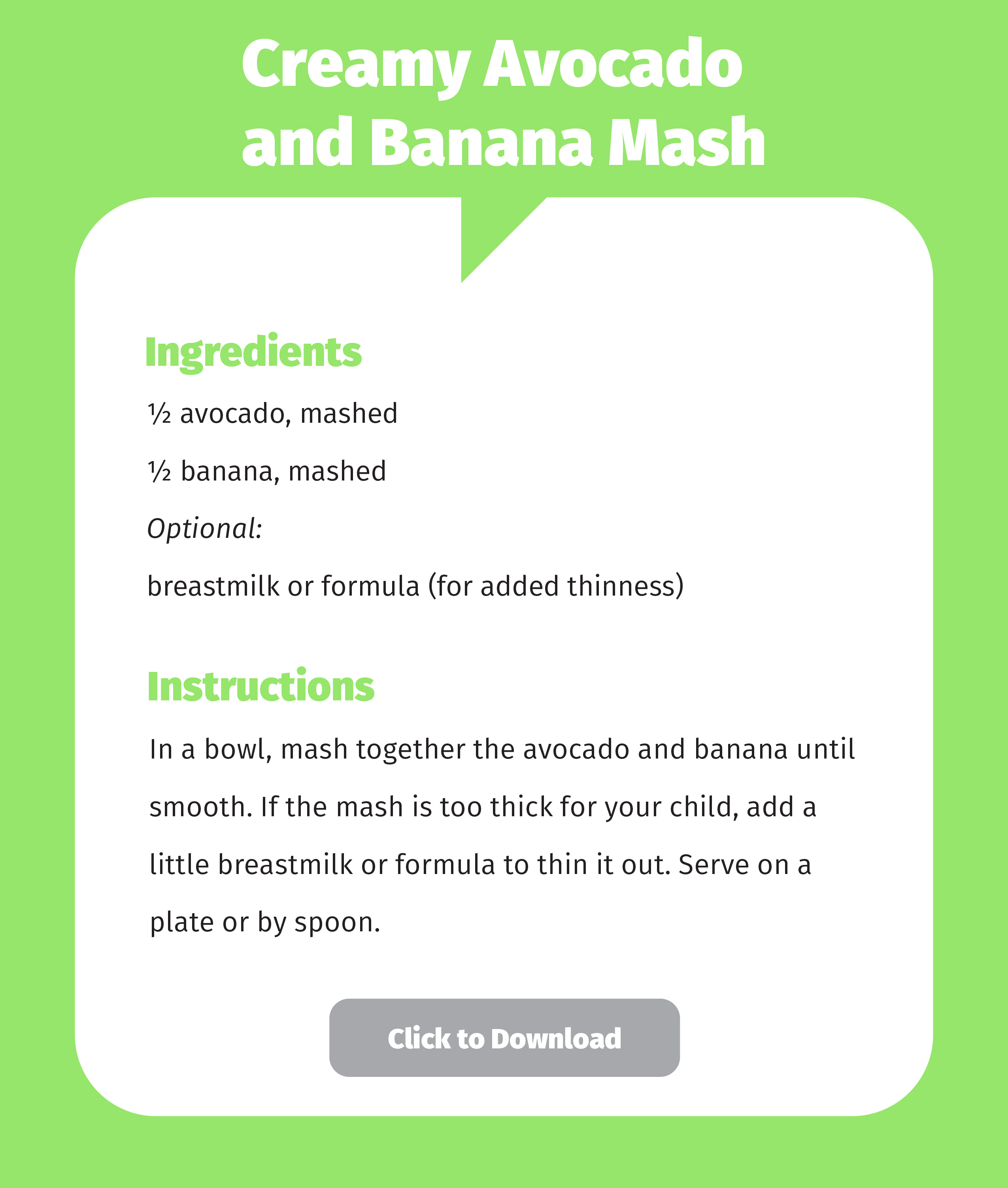 Creamy Avocado and Banana Mash